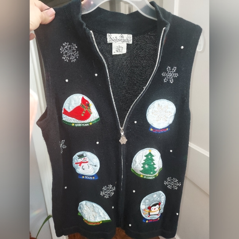 Holiday Black Sweater Vest by Northern Isles